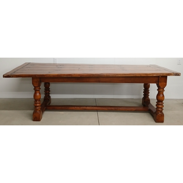 DINING TABLE - CHERRY TOP - REFECTORY-STYLE - VICTORIAN