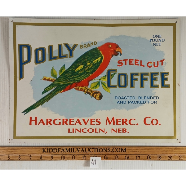 POLLY BRAND STEEL CUT COFFEE - SST SIGN
