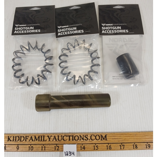 LOT OF 4 - SHOTGUN ACCESSORIES - INCL EXTENSION TUBE SPRINNGS & COUPLER, ETC.