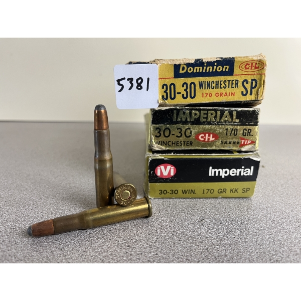 AMMO: 56X MIX .30-30 170 GR. INCL IMPERIAL AND DOMINION