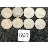 Image 1 : LOT OF 8 - 1929-1966 CDN 25 CENT COINS