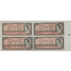 LOT OF 4 - 1954 CDN $2 BANKNOTES