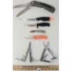 Image 1 : LOT OF 7 - FOLDING KNIVES, POCKET TOOLS, FOLDING SAW & FILET KNIVES