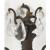 Image 2 : FAUX CANDLE WALL SCONCE LIGHT W/ GLASS CRYSTALS
