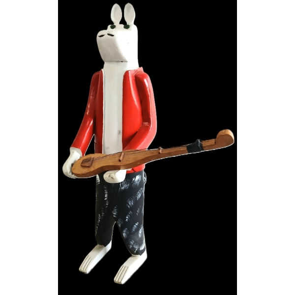 FOLK ART VIOLIN MUSICIAN MOUSE BY D. MANTER (EAST COAST CDN ARTIST) - WOOD