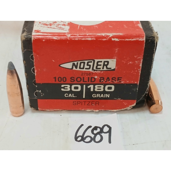 BULLETS: APPROX 100X NOSLER .30CAL - 180GR