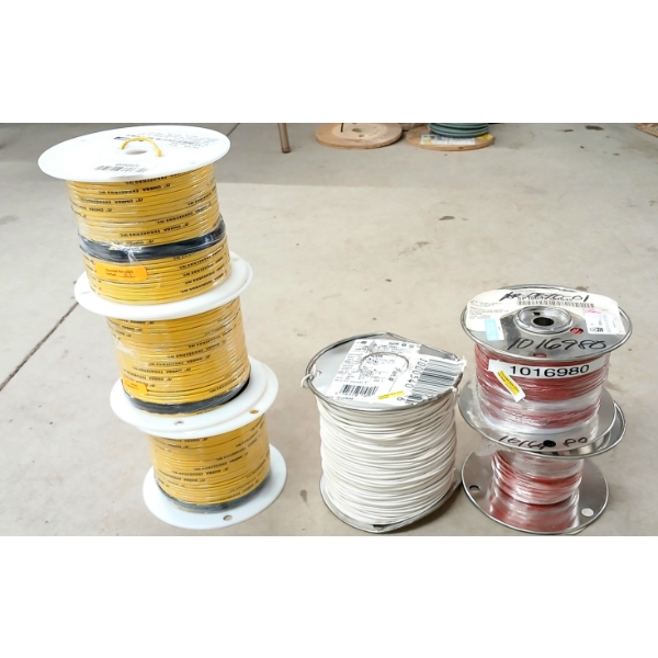 LOT OF 6 - WIRE SPOOLS - INCL EXTENSION & ATLAS