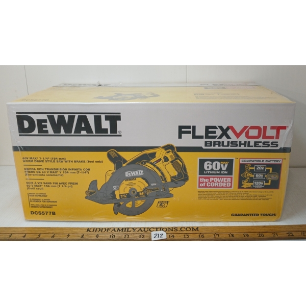 DEWALT 60V MAX 7-1/4" WORM DRIVE STYLE SAW W/ BRAKE