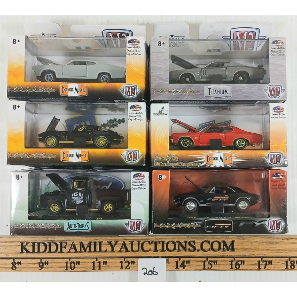 LOT OF 6 - M2 MACHINES DIECAST MODELS - '70 FORD TORINO COBRA, '71 DODGE CHARGER R/T HEMI, ETC