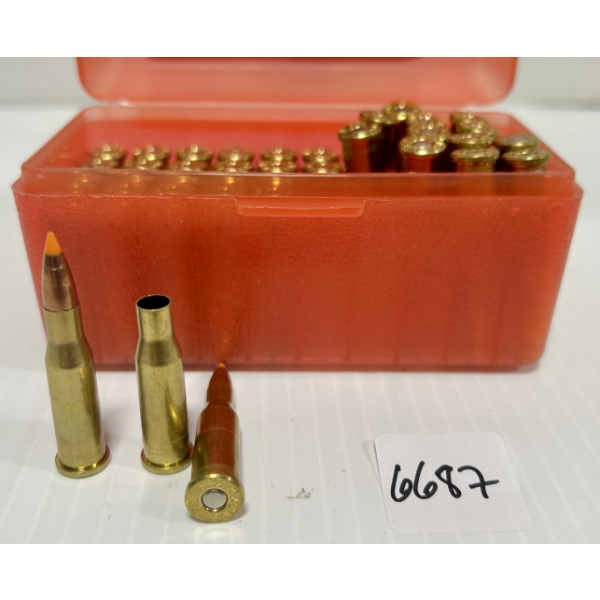 AMMO / BRASS: 14X LIVE & 32X BRASS .218 BEE - RELOADS