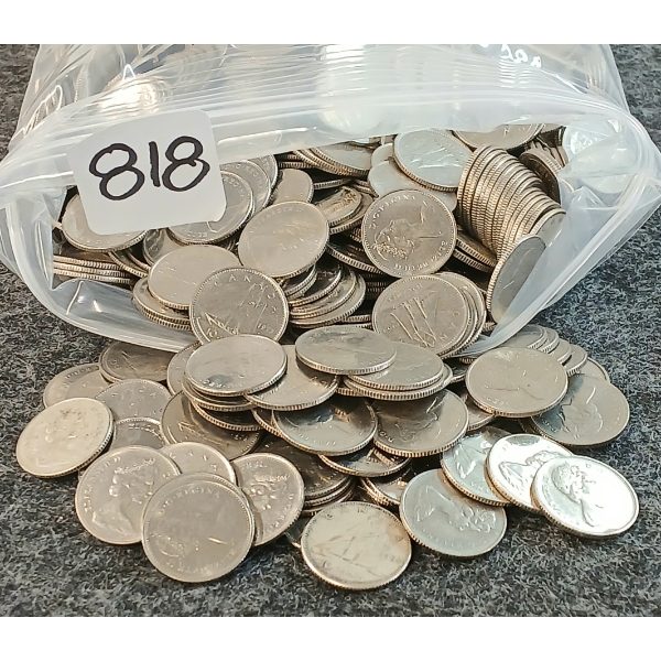 7LBS OF CDN 10 CENT COINS - MIXED YEARS POST 1968
