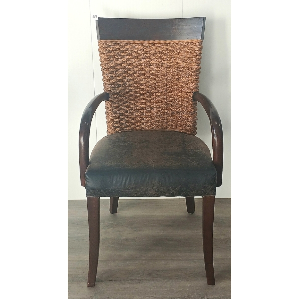 ARMCHAIR W/ BASKET WEAVE BACKING