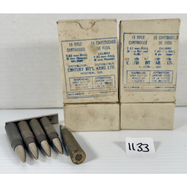 AMMO: 60X 8 MM MAUSER - MILITARY FMJ - ON CLIPS