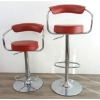 Image 2 : LOT OF 2 - RED FAUX LEATHER BAR STOOLS