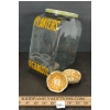 Image 9 : PLANTERS GLASS PEANUT JAR W/ TIN SERVING DISHES