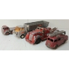 Image 1 : LOT OF 4 - BUDDY L, DINKY & MISC DIECAST FIRE TRUCK, DUMP & FLAT BED TRUCKS
