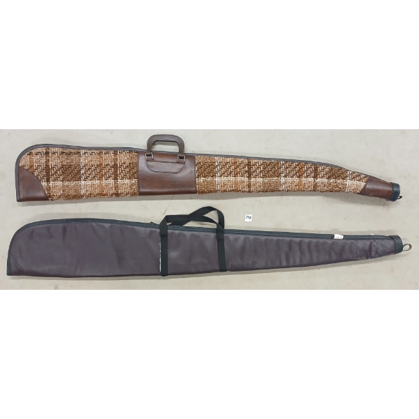 LOT OF 2 - TWEED & LEATHER LONG GUN CASES