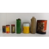 Image 4 : LOT OF 7 - MOTO-MASTER, SHELL, CASTROL & BP OIL CANS, RUBBER REPAIR KIT & SAFETY FLARE