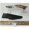 Image 1 : PUMA ANTLER DROP POINT KNIFE W/ LEATHER SHEATH