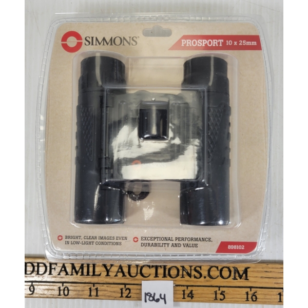 SIMMONS PROSPORT 10X25MM BINOCULARS - AS NEW