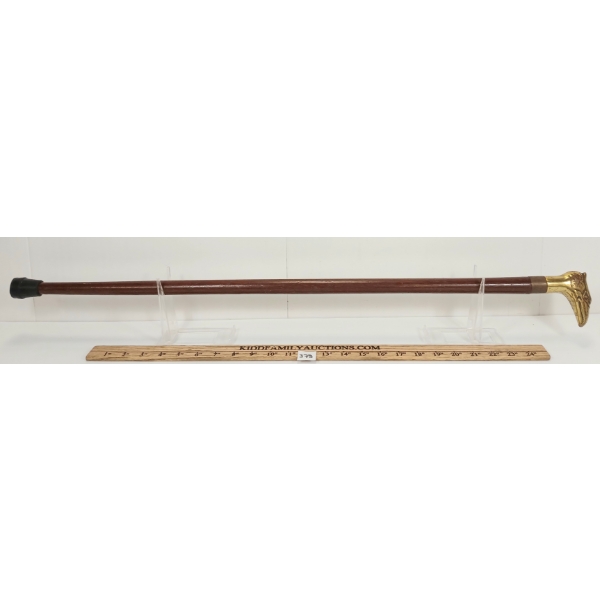 DECORATIVE WALKING STICK W/ BRASS EAGLE HEAD POMMEL