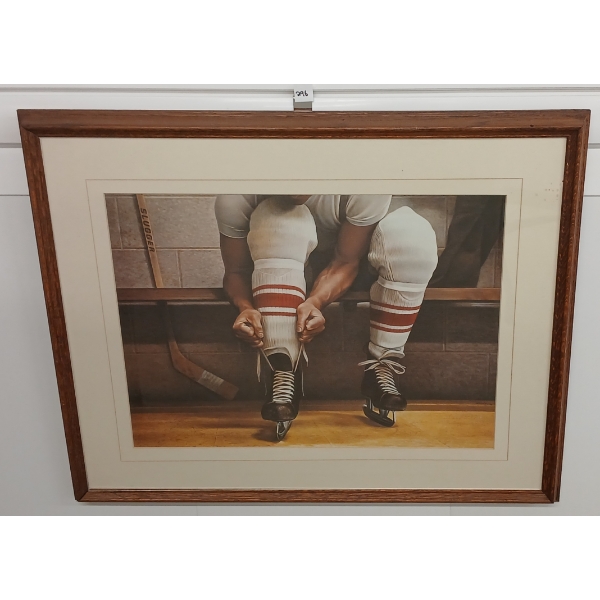 "LACING UP" BY KEN DANBY (1940-2007) - FRAMED PRINT
