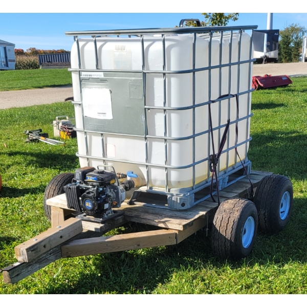 1000L WATER TANK W/ GAS POWERED PUMP