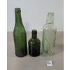 Image 2 : LOT OF 3 - GREEN TINT EMBOSSED BOTTLES - INCL H. LAWRANCE & SONS, ETC.