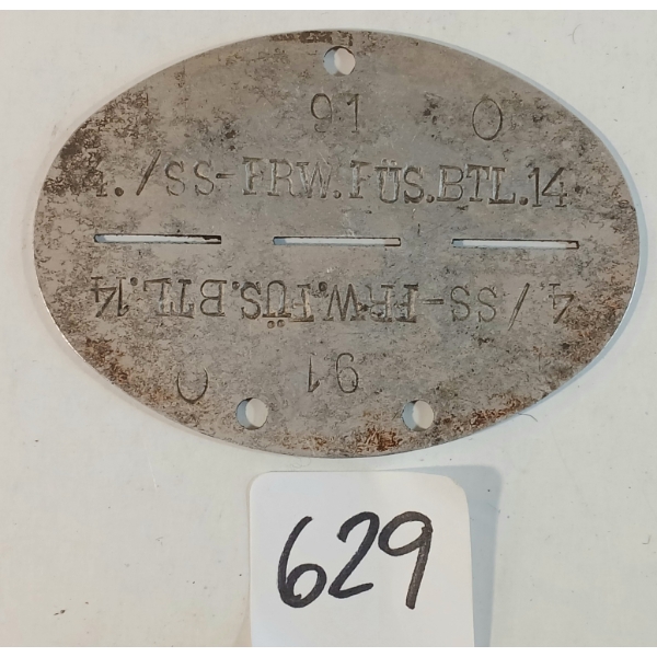 WWII GERMAN SS ERKENNUNGSMARKE