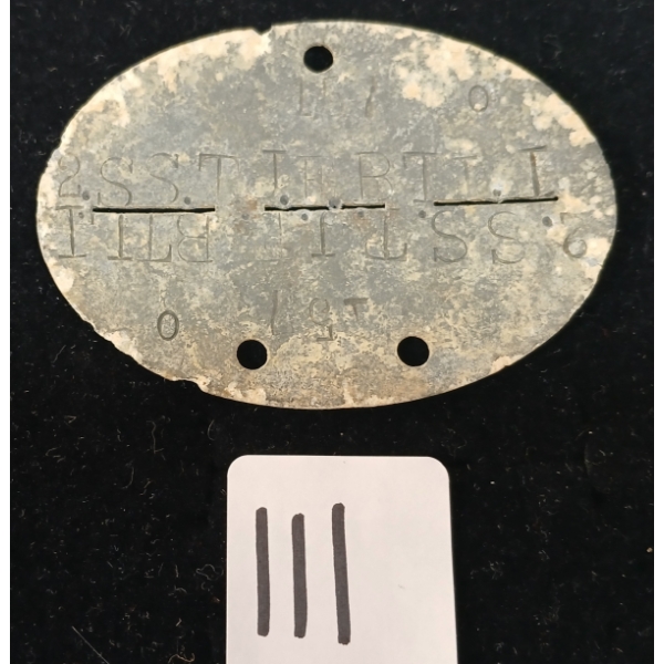 WWII GERMAN DOG TAG - 2 SS BATT. #157 BLOOD TYPE O
