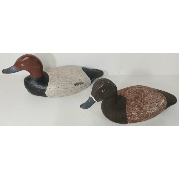 LOT OF 2 - RED HEADED & GOLDEN EYED DECOY DUCKS