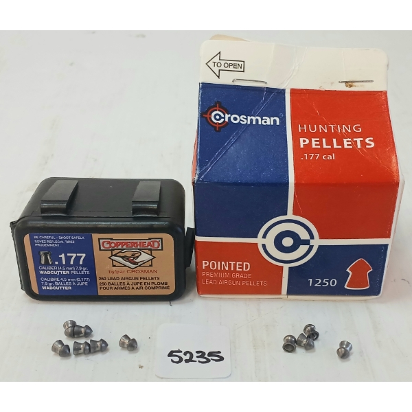 PELLETS: APPROX 1300X CROSMAN & COPPERHEAD .177CAL