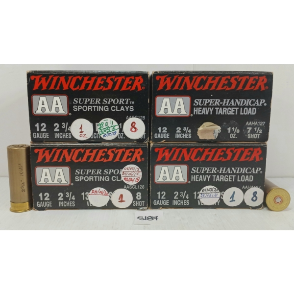 AMMO: 100X WINCHESTER AA 12GA - 2 3/4IN - #8 SHOT - RELOADS