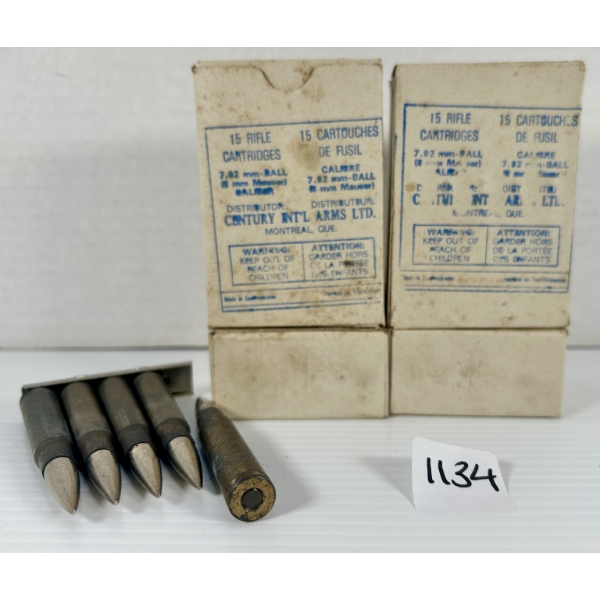 AMMO: 60X 8 MM MAUSER - MILITARY FMJ - ON CLIPS
