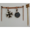 Image 2 : LOT OF 3 - WWII GERMAN VOLKSSTURM ARMBAND & COLLAR PINS