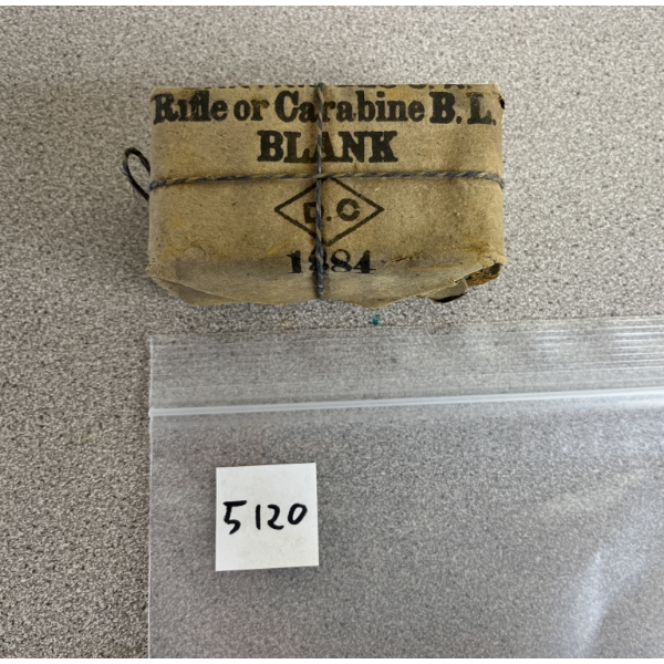 AMMO: APPROX 10X (?) CARTRIDGES SA BLANK RIFLE OR CARBINE BL DC 1884