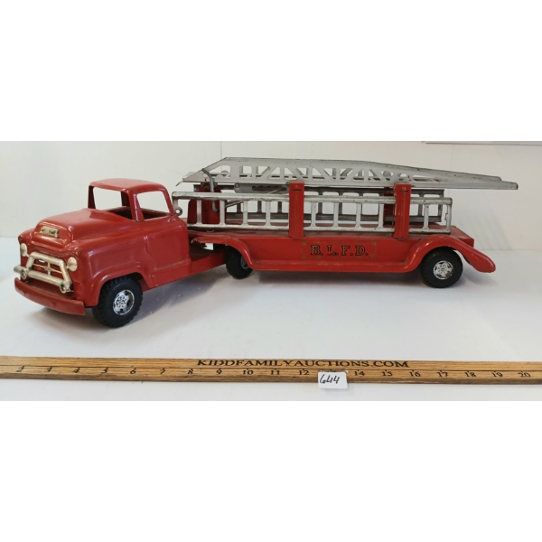 BUDDY L PRESSED STEEL B.L.F.D. FIRE TRUCK