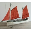 Image 2 : FOLK ART SAILBOAT BY UNKNOWN ARTIST - CLOTH & WOOD