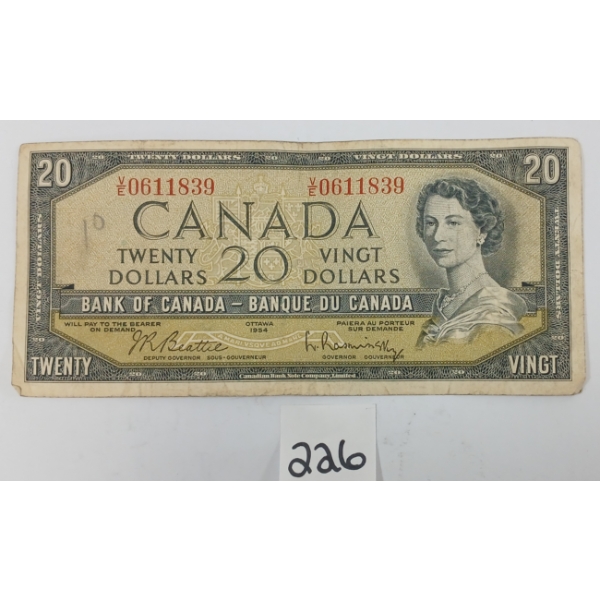 1954 CDN $20 BANKNOTE
