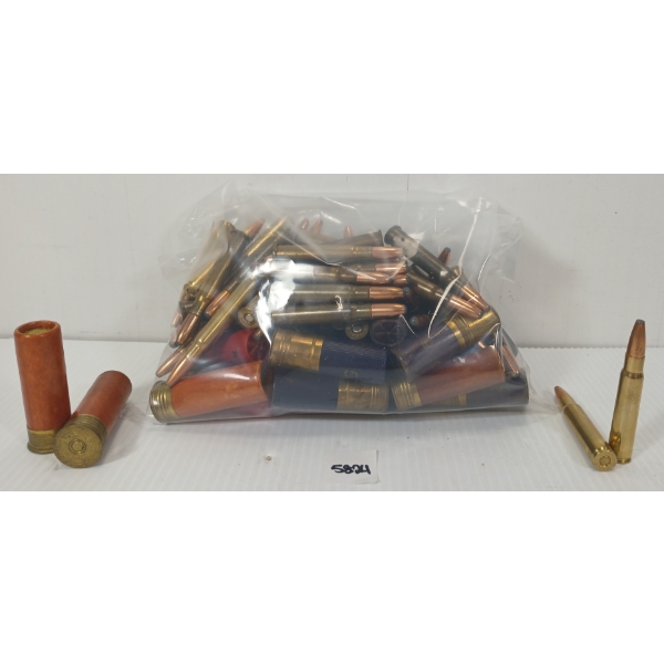 AMMO: QTY OF MIXED RNDS - INCL .303 BRIT, 12GA, 8X57 JS, ETC