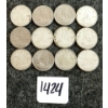Image 1 : LOT OF 12 - 1949-1968 CDN 10 CENT COINS
