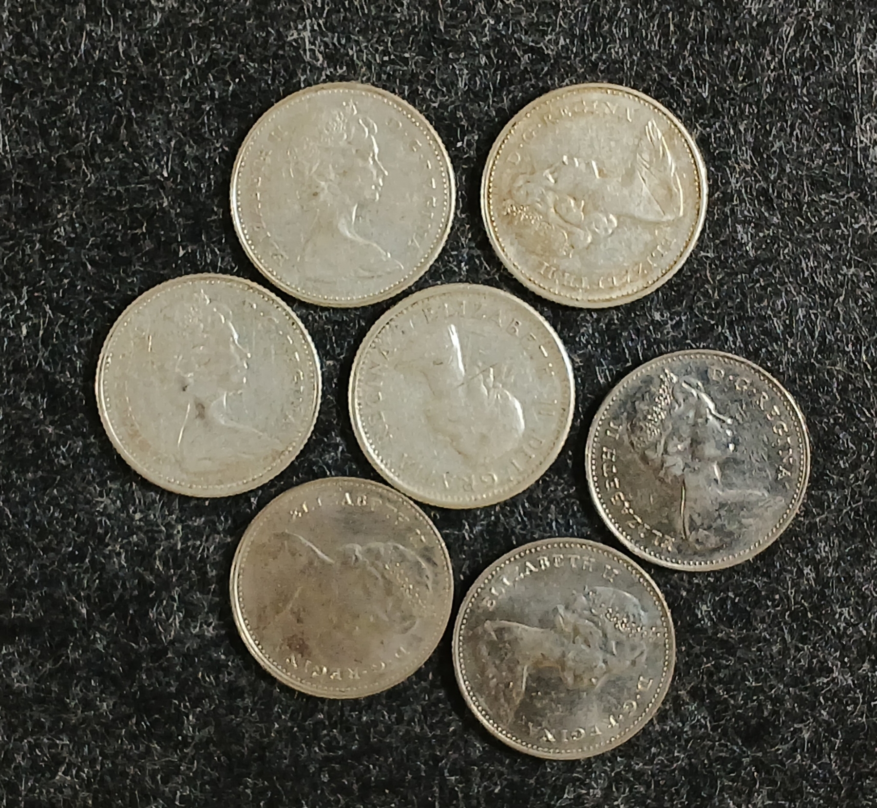 LOT OF 35 - 1968 CDN SILVER DIMES