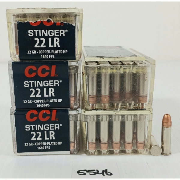 AMMO: 246X CCI STINGER .22 LR - 32GR - VARMINT