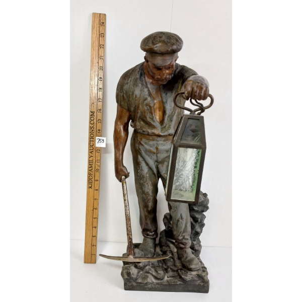 BRONZE MINER STATUE
