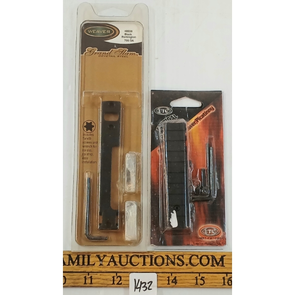 LOT OF 2 - WEAVER REM 700 SA BASE & UTG AIRGUN RAIL ADAPTER