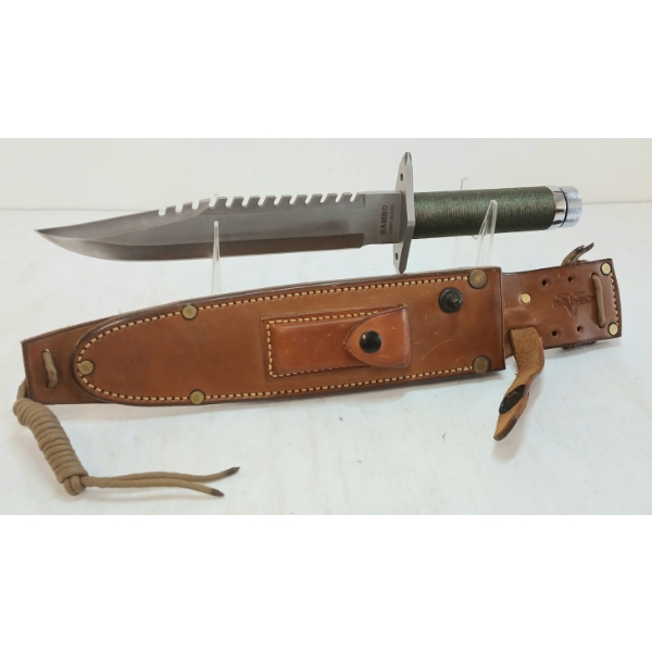 RAMBO FIRST BLOOD KNIFE W/ LEATHER SHEATH