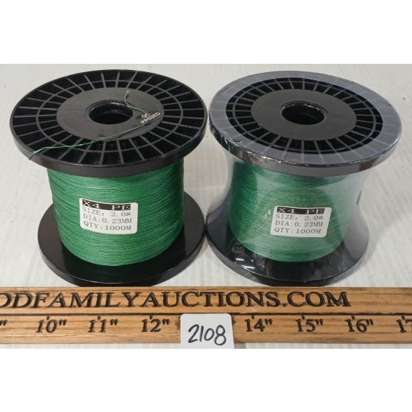 LOT OF 2 - X4 PE BRAIDED FISHING LINE - SIZE 2