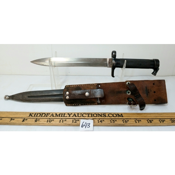 SWEDISH MODEL 1896 MAUSER BAYONET W/ SCABBARD & FROG