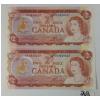 Image 1 : LOT OF 2 - 1974 CDN UNCIRCULATED $2 BANKNOTES