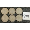 Image 2 : LOT OF 6 - 1947-1965 CDN 25 CENT COINS
